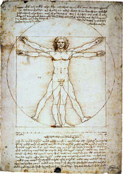 Leonardo da Vinci's Vitruvian Man, an example of the blend of art and science during the Renaissance.
