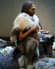 A Neandertal clothed in fur